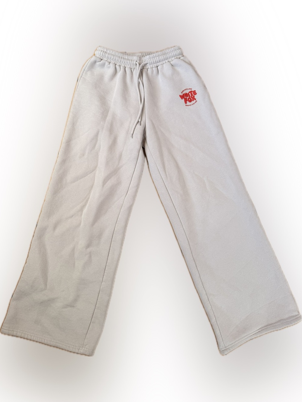 White Fox Wide Leg Sweatpants XS Cream Lounge Pants